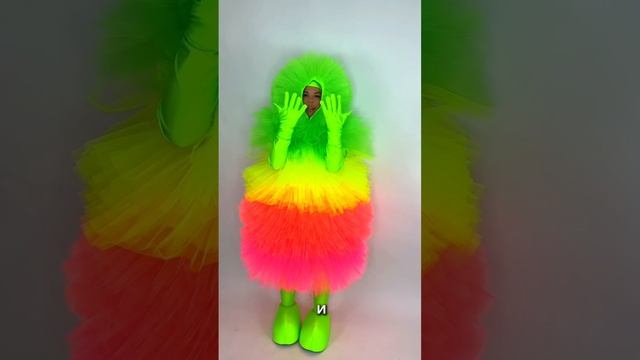Анимационный костюм "Фьек неоновый радужный"