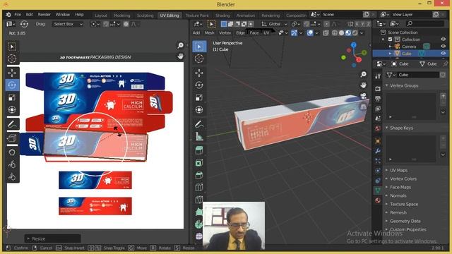 Blender 60 - UV Editing 2 - Toothpaste package design