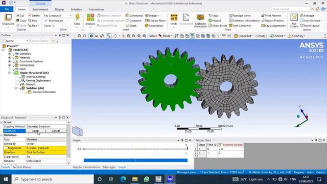 Analysis of a gear Assembly in transmission system by using Inertia Relief
