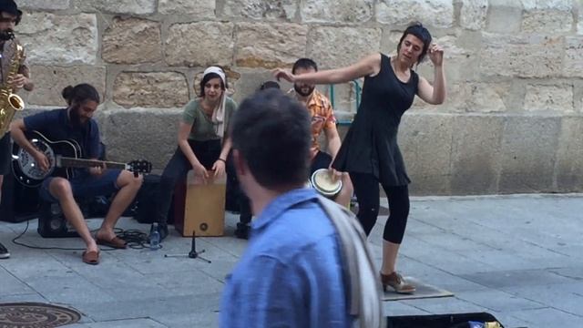 Salsa dance street performance spain