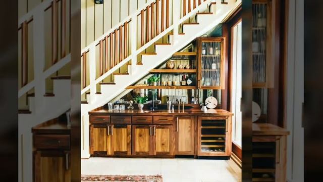 30+Creative way to use the space under stairs kitchen interior design for small home/Modern stairs