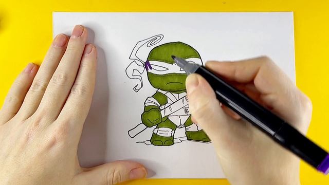 How to Draw Turtle Ninja Donatello/ Speed draw