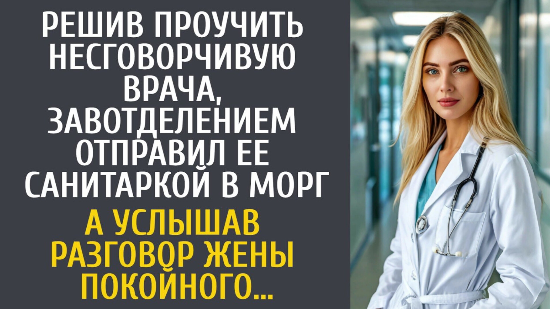 История из жизни как заведующий отделением сослал непокорную врачиху в морг обычной саниторкой