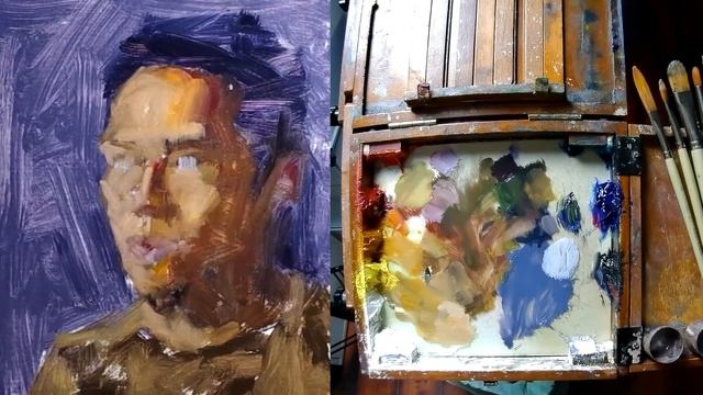 Time-Lapse Self Portrait in oil by Irwin Peralta Art, 2020 Time Warp Self Portrait