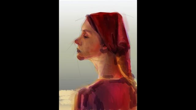 Beauty in a scarf. La beauté dans un foulard. Красавица в платке. Спидпейнт. Speedpaint. Timelapse.