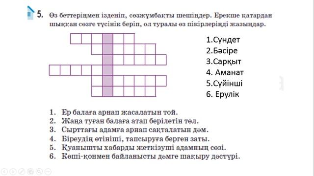 6 сынып қазақ тілі §3 Сәлем беру салтымыз. §4 Үлкендердің сарқыты.Қазақ тілі 6 сынып 3 сабақ 8 бөлі