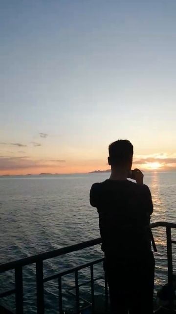 Sunset on the ferry from donsak to samui