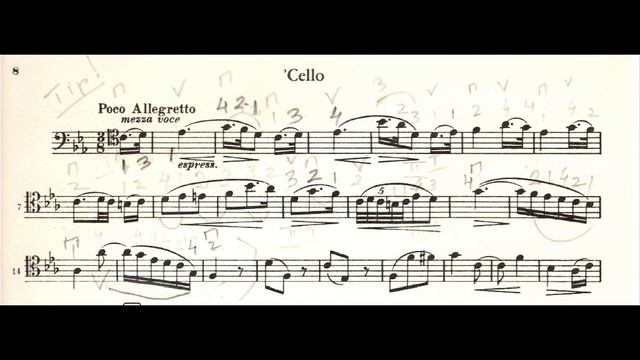 Brahms Symphony No  3, Mvt 3   Cello Orchestra Audition Excerpt with Score