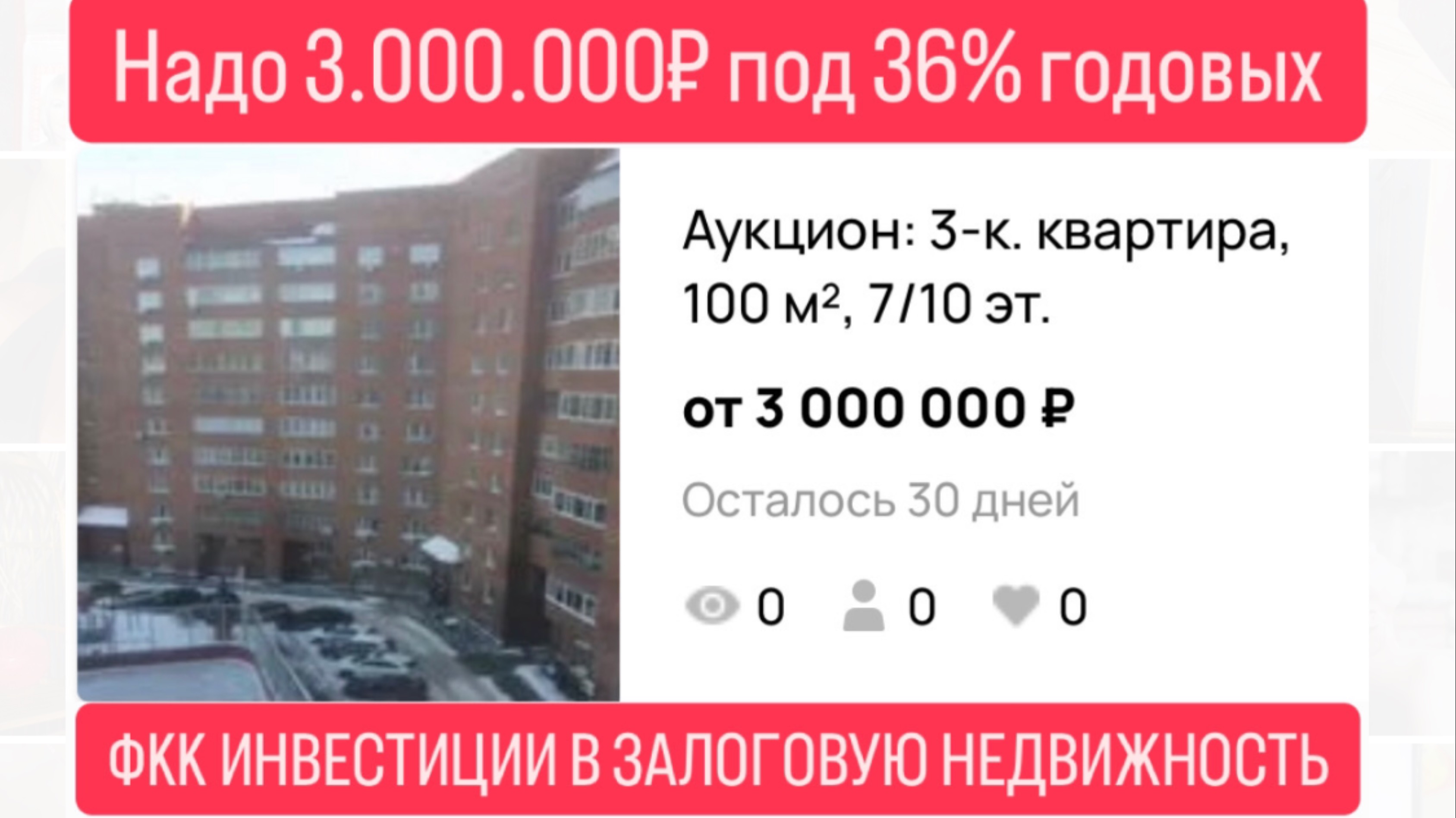 Инвестиции в залоговую недвижимость под 36% годовых в Екатеринбурге.