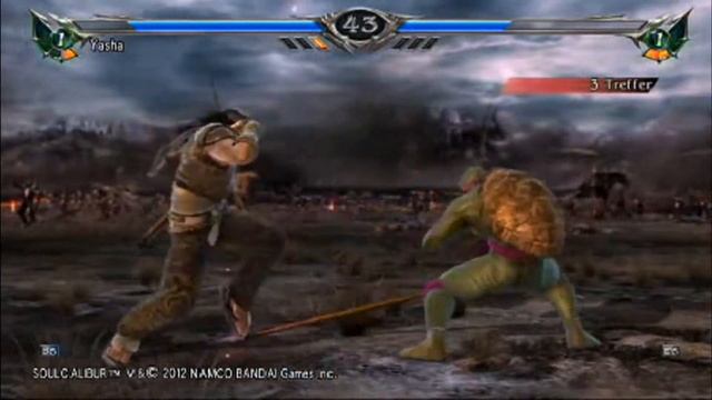 Yasha (with mask) vs Donatello: Soul Calibur 5