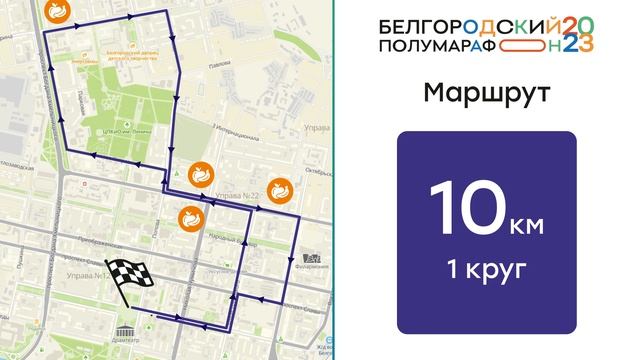 Белгородский полумарафон 2023 Карта 10км