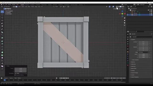 Modeling low poly crate - game assets - blender 3