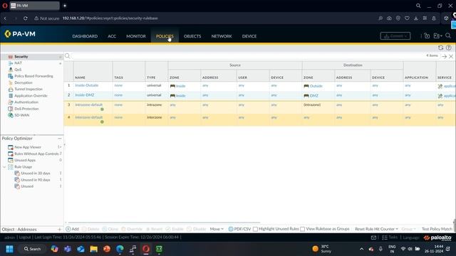 Day 8 | Main Dashboard of Palo Alto Networks Next-Generation Firewall | Palo Alto GUI Interface