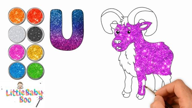 Urial Drawing | Coloring and Drawing | Beautiful Wildlife Animal | How to Draw | Little Baby Boo