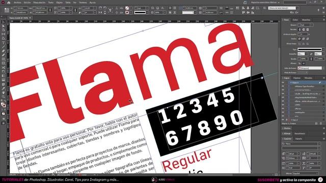 Póster de fuente tipográfica en InDesign
