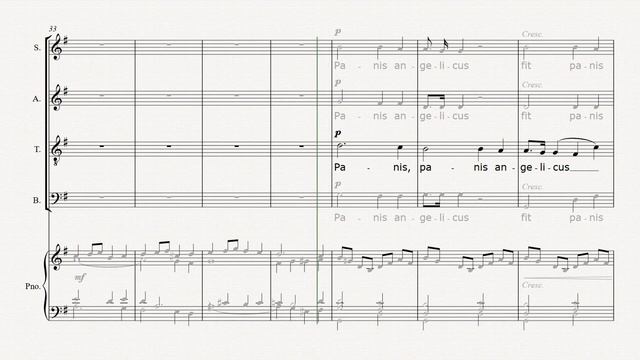 Panis Angelicus, Cesar Franck - TENOR + piano accompaniment (training score)