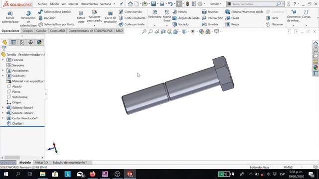 Tutorial SolidWorks 11: Tornillo