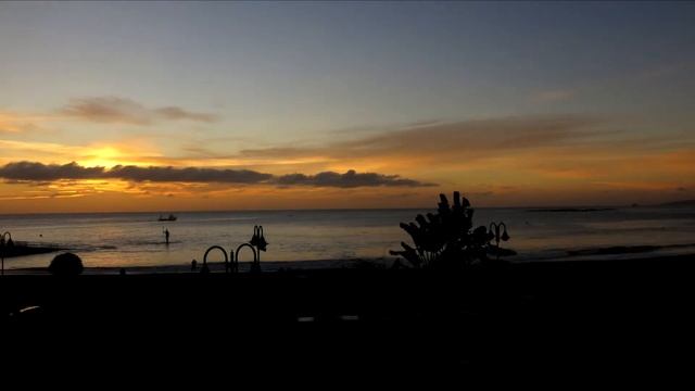 Sunrise at Melenara Beach on Gran Canaria.Timelapse.