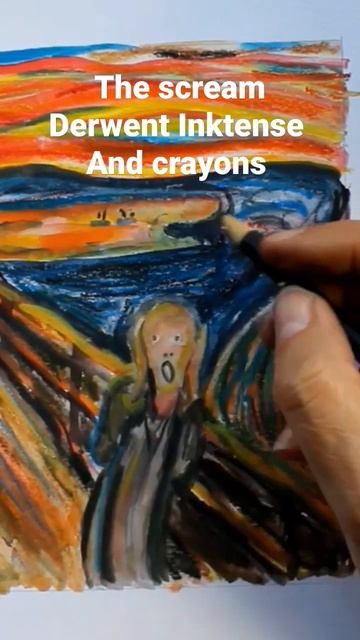 My attempt at The Scream. Mixed media of Derwent Inktense and pencil crayons.