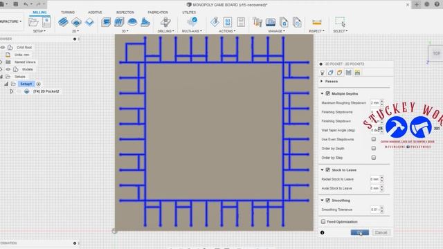 Fusion 360 tool path setup, simulation, post processing to Mach3, and gcode editing.