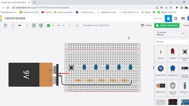 ENCENDIDO DE UN LED CIRCUITO SERIE PARALELO-CESAR SANGUANO