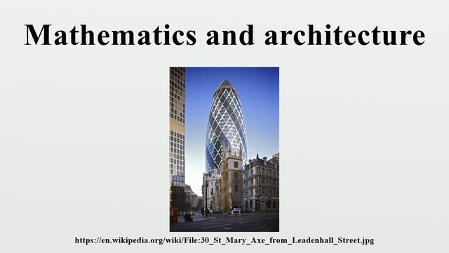 Mathematics and architecture