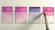 Cobalt Violet Watercolor Comparison - Winsor & Newton - Schmincke - Da Vinci - Rembrandt