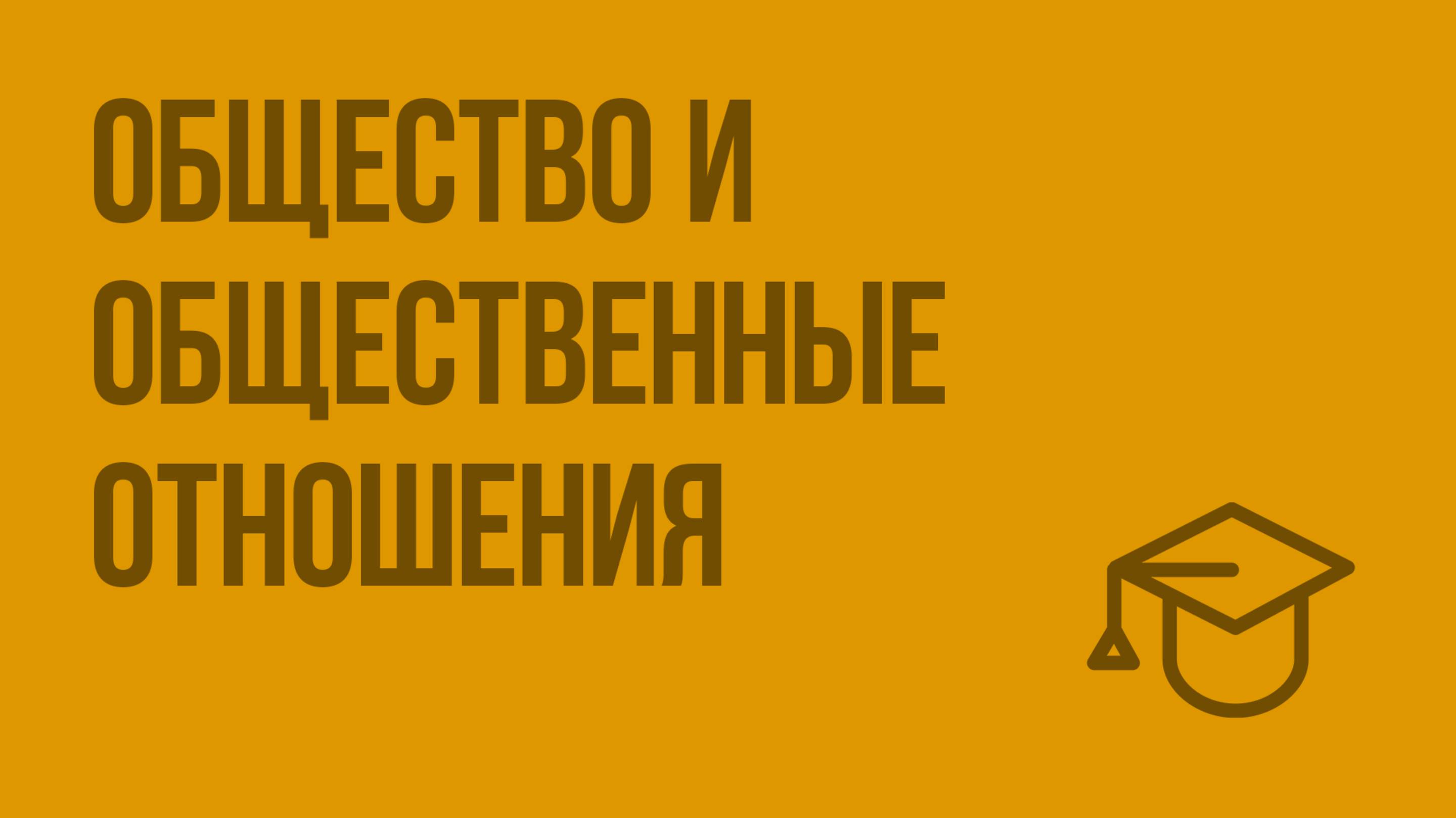 Общество и общественные отношения. Видеоурок по обществознанию 10 класс