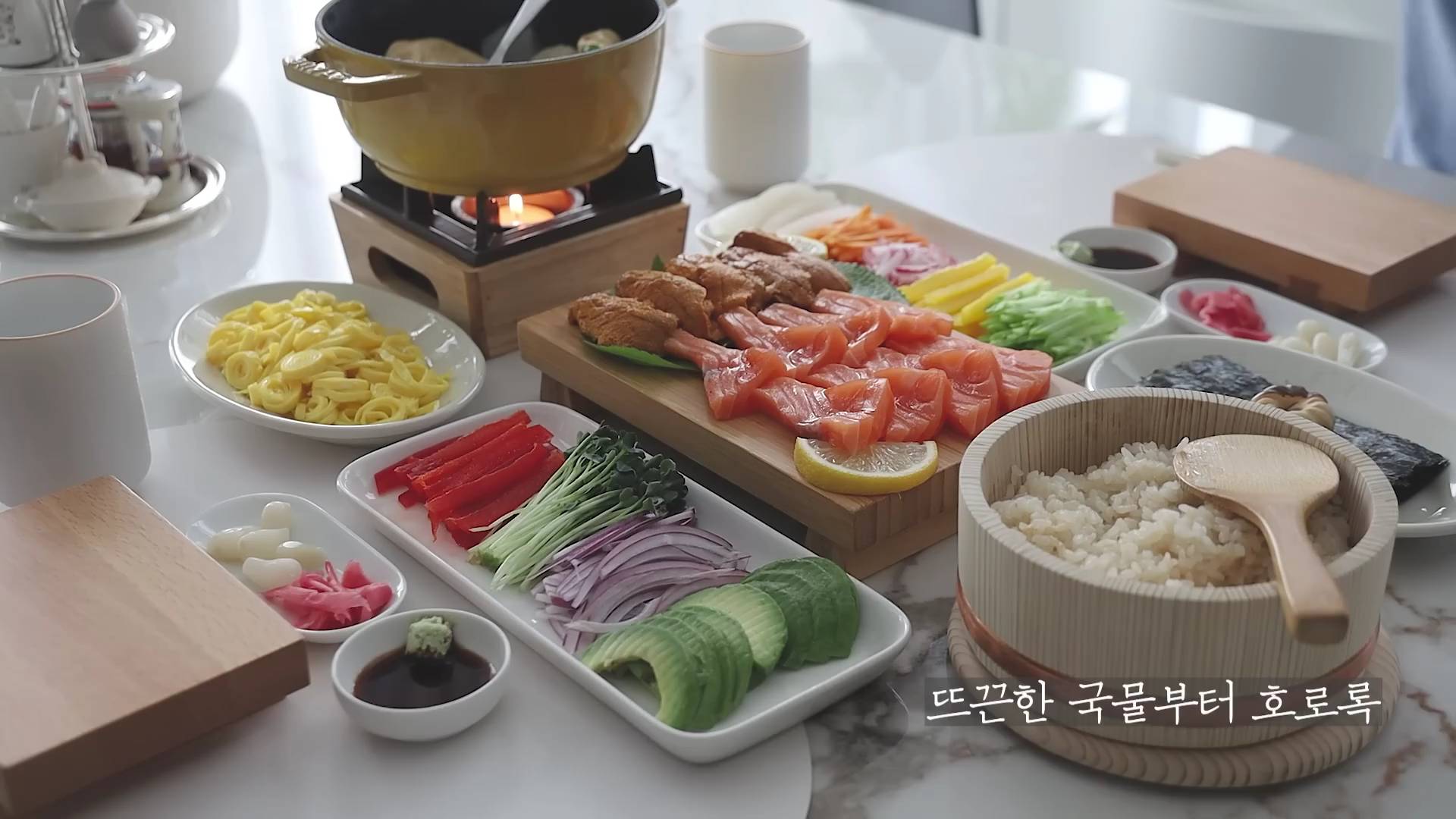 KithenStory Обед для двоих 🥕 Витаминный заряд 🍣 Кимбап с лососем и морским ежом