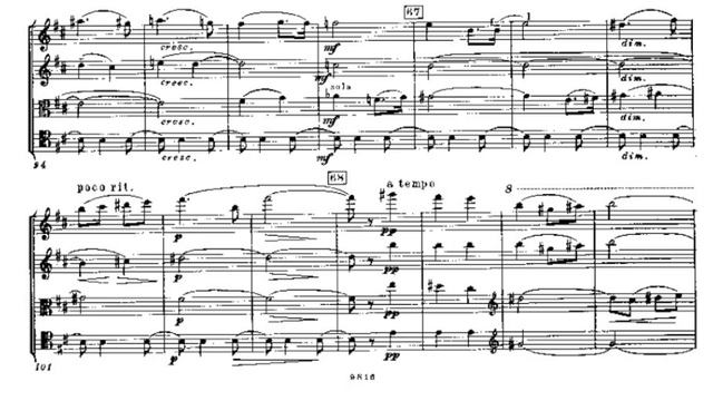 Shostakovich, String Quartet 5 - Video Score - Borodin Quartet