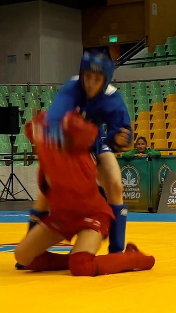 With a perfectly executed move, Rushana NURJAVOVA (TKM) sent Layia WEST (NZL) to the #SAMBO mat