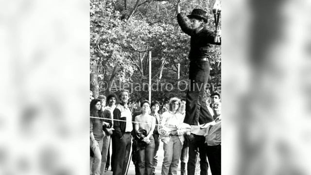 Philippe Petit. Washington Square Park. 1974. NYC. Before WTC Walk.