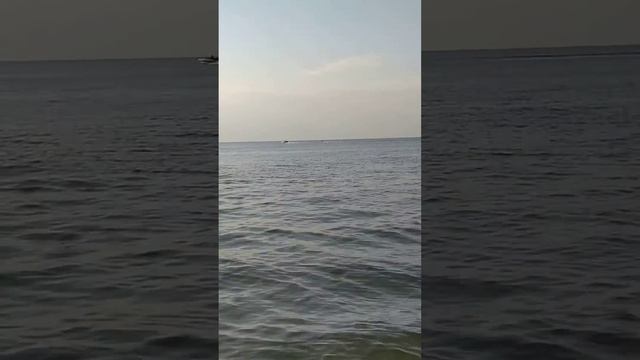 На горизонте Азовского моря мчится катер 🛥, катаемся на доске в станице Голубицкая