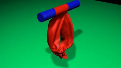 Cloth simulation - dropping cloth over cylinder