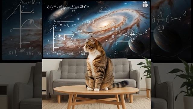 Kitty, mathematical formulas, space, galaxies. #ai #cats #aicat #cat #catcute #cutecats