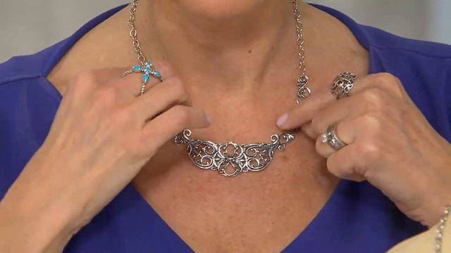 Carolyn Pollack Sterling Heart Statement Necklace with Pat James-Dementri