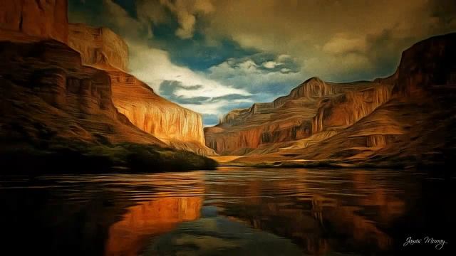 Scenic Arizona Landscape Paintings - Style of Rembrandt