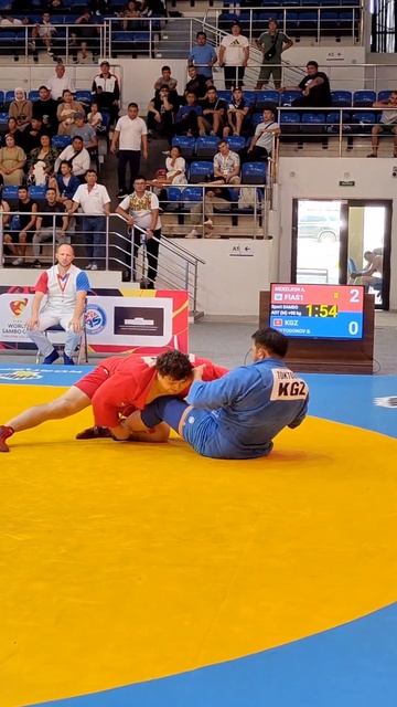 MERZLIKIN Aleksei (FIAS 1) wins in the bout against TOKTOGONOV Bekbolot (KGZ). World #SAMBO Cup 2024