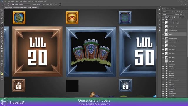 Hayes2D // Game Assets Process // Hyper Knight Achievements
