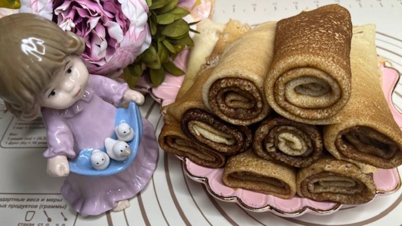 Тонкие ажурные блинчики на молоке и кипятке