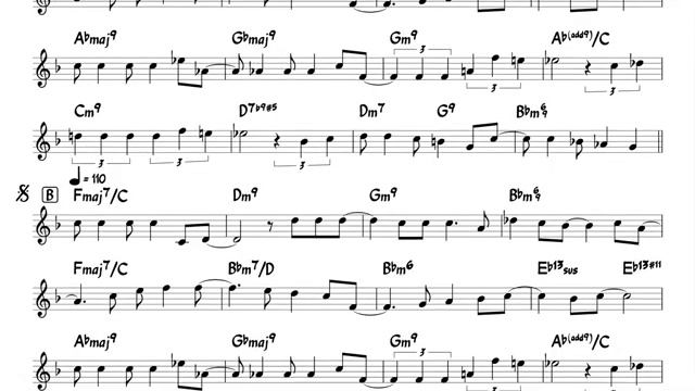 Luisa (Toninho Horta) Backing track + score for Eb alto instruments