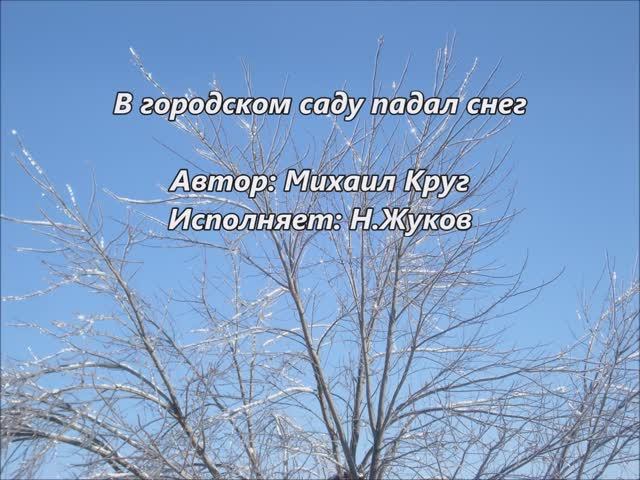 В городском саду падал снег 
Автор: Михаил Круг. 
Исполняет: Николаи Жуков. (cover)