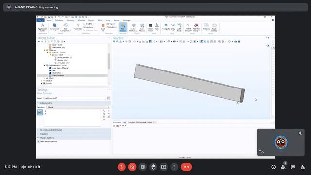 Comsol Free Vibration Analysis of Beam
