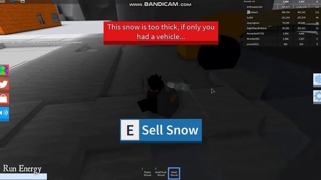 Roblox[Pets!] ☃️Snow Shoveling Simulator❄️ ขุดน้ำแข็งmoneyไม่ถึงหมื่นสักที่555