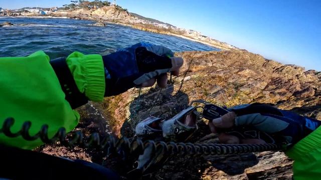 Последняя Макрель сезона .Морская рыбалка с берега в Южной Корее