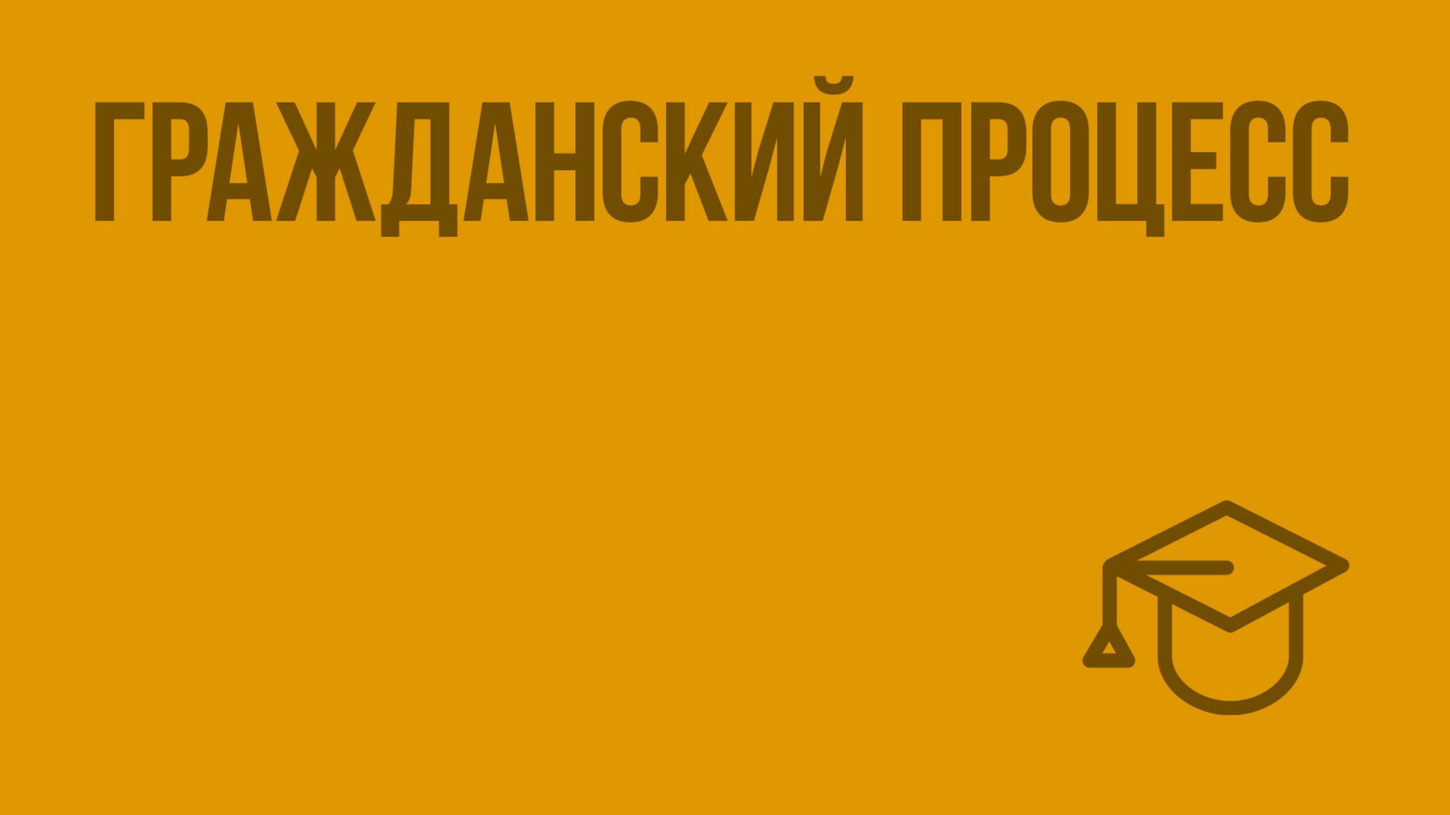 Гражданский процесс. Видеоурок по обществознанию 10 класс