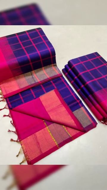 Uppada Style Tripura Silk Sarees With Contrast Thread Weaving Checks🥰👌Quality 🤳 for orders free ✈️🙏