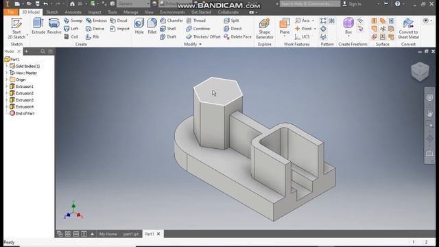 3d Drawing Practice in Autodesk Inventor  Inventor Tutorial #398  Cad Tutorials  3d Drawings