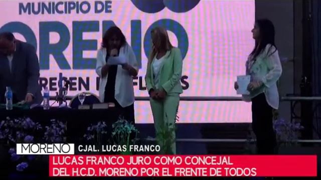 Lucas Franco juró como concejal de Moreno por el Frente de Todos.