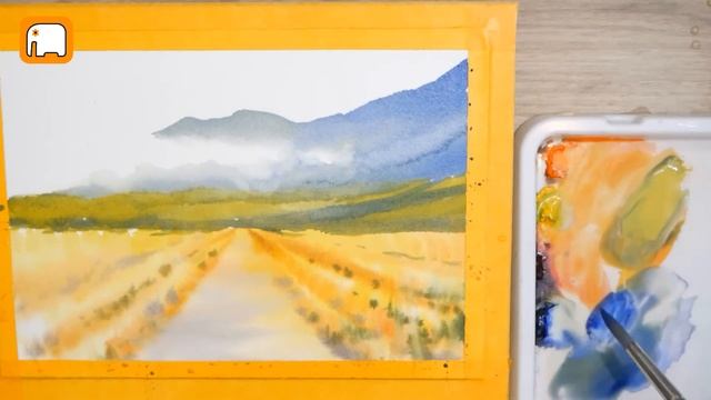 Yellow Flower Field /Watercolor Painting Demo / Easy For Beginners /Watercolour tutorial